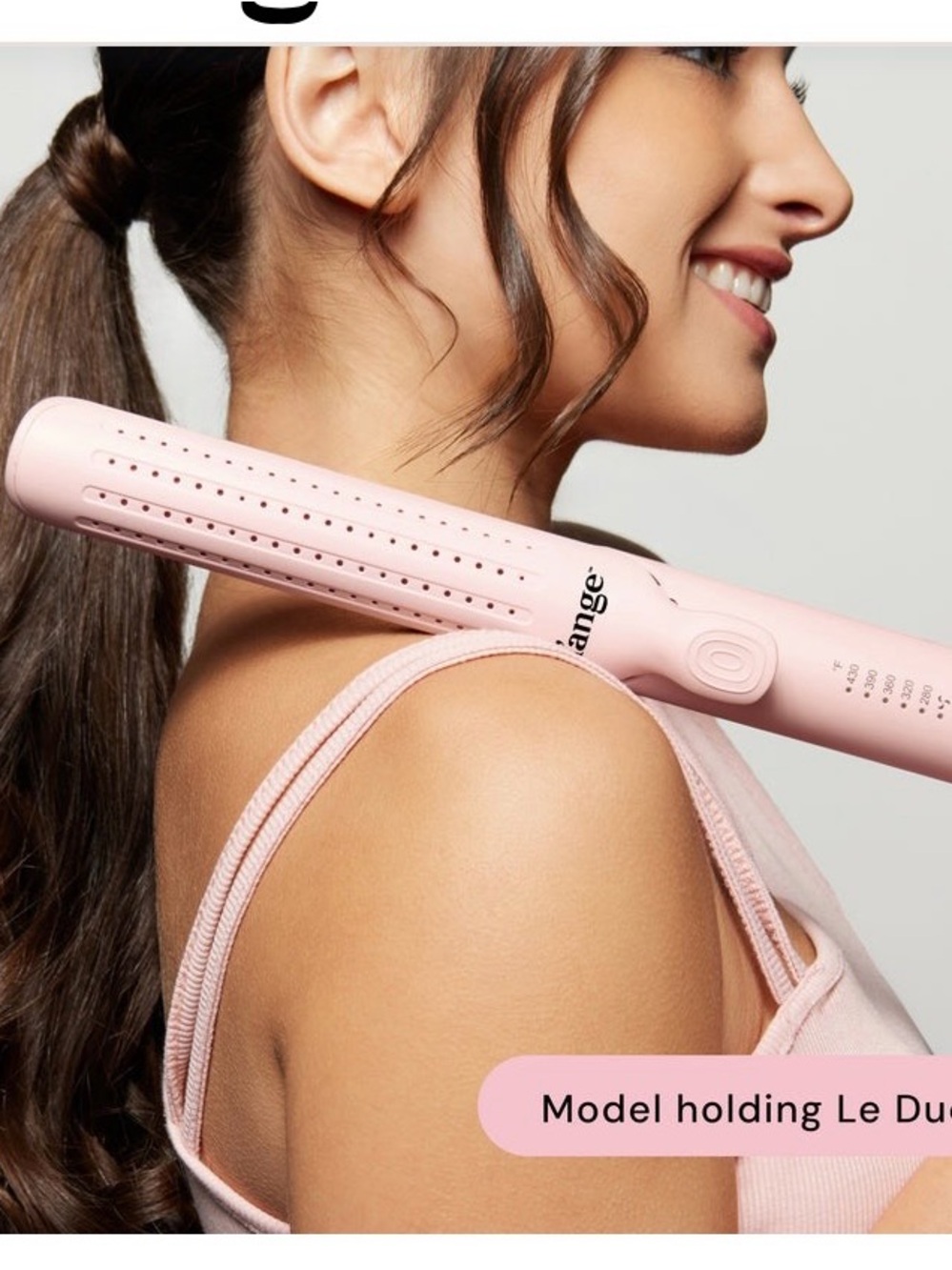 L’ange Le Duo 360° Airflow Titanium Styler in Blush Pink. Versatile 2-in